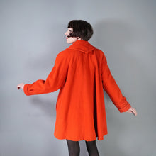Load image into Gallery viewer, 80s BOLDEST ORANGE STRONG SHOULDERED WOOL SWING COAT - UK10