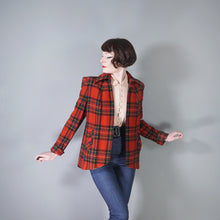 Load image into Gallery viewer, 40s RED TARTAN CC41 UTILITY LABEL WOOL SWING JACKET / COAT - S