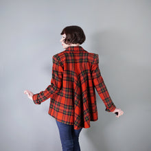 Load image into Gallery viewer, 40s RED TARTAN CC41 UTILITY LABEL WOOL SWING JACKET / COAT - S