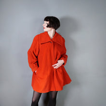 Load image into Gallery viewer, 80s BOLDEST ORANGE STRONG SHOULDERED WOOL SWING COAT - UK10
