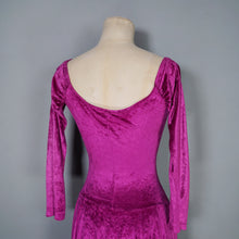 Load image into Gallery viewer, 80s "ESPECIALLY" BETSY JOHNSON MAGENTA CRUSHED VELVET FULL SKIRTED DRESS - XS