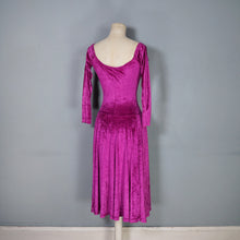 Load image into Gallery viewer, 80s "ESPECIALLY" BETSY JOHNSON MAGENTA CRUSHED VELVET FULL SKIRTED DRESS - XS