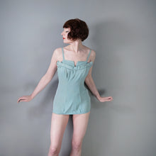 Load image into Gallery viewer, 50s PASTEL BLUE ROSE MARIE REID SCULTURAL SWIMSUIT - M