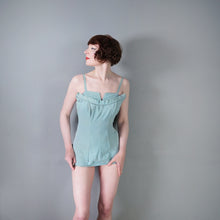 Load image into Gallery viewer, 50s PASTEL BLUE ROSE MARIE REID SCULTURAL SWIMSUIT - M