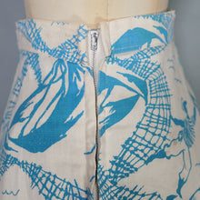 Load image into Gallery viewer, 40s / 50s SAILOR / FISHERMEN PRINT A-LINE MIDI SKIRT - 25"