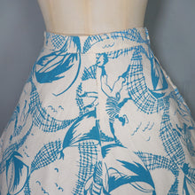 Load image into Gallery viewer, 40s / 50s SAILOR / FISHERMEN PRINT A-LINE MIDI SKIRT - 25"
