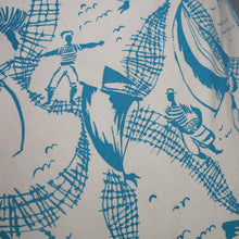 Load image into Gallery viewer, 40s / 50s SAILOR / FISHERMEN PRINT A-LINE MIDI SKIRT - 25"