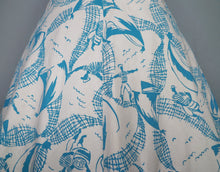 Load image into Gallery viewer, 40s / 50s SAILOR / FISHERMEN PRINT A-LINE MIDI SKIRT - 25"