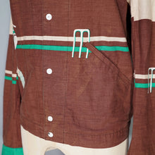 Load image into Gallery viewer, 60s 70s NOVELTY PRINT BROWN, BEIGE AND GREEN CRICKET SPORTS JACKET - M