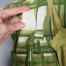 Load image into Gallery viewer, 50s GREEN CHECK COLLARED BLOUSE TOP WITH BOW - S