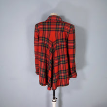 Load image into Gallery viewer, 40s RED TARTAN CC41 UTILITY LABEL WOOL SWING JACKET / COAT - S