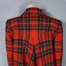 Load image into Gallery viewer, 40s RED TARTAN CC41 UTILITY LABEL WOOL SWING JACKET / COAT - S