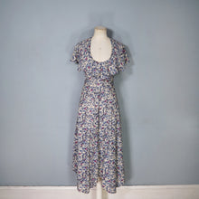 Load image into Gallery viewer, 70s BUS STOP FLORAL LACE DRESS WITH RUFFLE NECK AND PEEKABOO BACK -