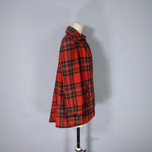 Load image into Gallery viewer, 40s RED TARTAN CC41 UTILITY LABEL WOOL SWING JACKET / COAT - S