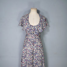 Load image into Gallery viewer, 70s BUS STOP FLORAL LACE DRESS WITH RUFFLE NECK AND PEEKABOO BACK -
