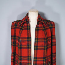 Load image into Gallery viewer, 40s RED TARTAN CC41 UTILITY LABEL WOOL SWING JACKET / COAT - S