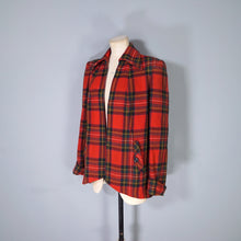 Load image into Gallery viewer, 40s RED TARTAN CC41 UTILITY LABEL WOOL SWING JACKET / COAT - S