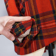 Load image into Gallery viewer, 40s RED TARTAN CC41 UTILITY LABEL WOOL SWING JACKET / COAT - S