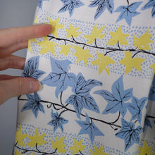 Load image into Gallery viewer, 40s / 50s ST MICHAEL IVY LEAF PRINT YELLOW AND BLUE SHIRTWAIST DRESS - S