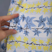 Load image into Gallery viewer, 40s / 50s ST MICHAEL IVY LEAF PRINT YELLOW AND BLUE SHIRTWAIST DRESS - S