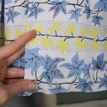 Load image into Gallery viewer, 40s / 50s ST MICHAEL IVY LEAF PRINT YELLOW AND BLUE SHIRTWAIST DRESS - S