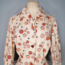 Load image into Gallery viewer, 40s 50s HANDMADE WHIMSICAL BUTTON NOVELTY PRINT FITTED SHIRT - S