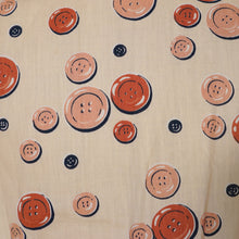 Load image into Gallery viewer, 40s 50s HANDMADE WHIMSICAL BUTTON NOVELTY PRINT FITTED SHIRT - S