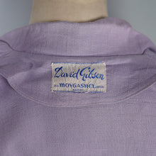 Load image into Gallery viewer, 40s DAVID GIBSON LILAC MOYGASHEL BLOUSE JACKET WITH FLORAL CUTWORK EMBROIDERY - S