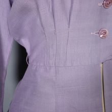 Load image into Gallery viewer, 40s DAVID GIBSON LILAC MOYGASHEL BLOUSE JACKET WITH FLORAL CUTWORK EMBROIDERY - S