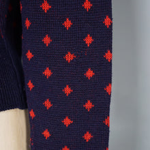 Load image into Gallery viewer, 50s BOBBIE BROOKS NAVY AND RED REINDEER AND TREE WOOL CHRISTMAS JUMPER - XS-S