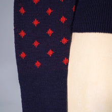 Load image into Gallery viewer, 50s BOBBIE BROOKS NAVY AND RED REINDEER AND TREE WOOL CHRISTMAS JUMPER - XS-S