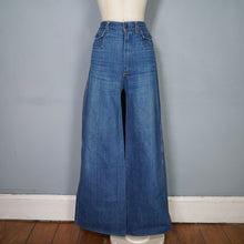 Load image into Gallery viewer, 70s ORIGINAL HIGH WAISTED FLARED DENIM BLUE JEANS WITH PATCH POCKETS - S