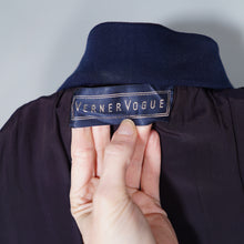 Load image into Gallery viewer, 40s / 50s VERNER VOGUE NAVY BLUE SLIM FITTING FIT AND FLARE COAT - XS