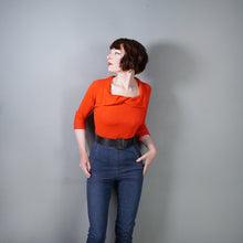 Load image into Gallery viewer, 60s SOFTEST RED ROLLED SQUARE NECK COLLAR JUMPER - S
