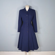 Load image into Gallery viewer, 40s / 50s VERNER VOGUE NAVY BLUE SLIM FITTING FIT AND FLARE COAT - XS