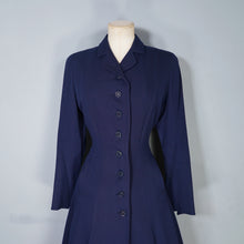 Load image into Gallery viewer, 40s / 50s VERNER VOGUE NAVY BLUE SLIM FITTING FIT AND FLARE COAT - XS