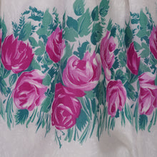 Load image into Gallery viewer, 50s 60s PINK ROSE AND BLUE FLORAL NYLON FULL SKIRTED DRESS - XS