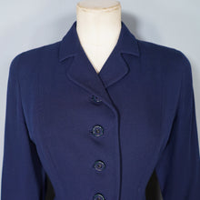 Load image into Gallery viewer, 40s / 50s VERNER VOGUE NAVY BLUE SLIM FITTING FIT AND FLARE COAT - XS