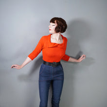 Load image into Gallery viewer, 60s SOFTEST RED ROLLED SQUARE NECK COLLAR JUMPER - S