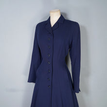 Load image into Gallery viewer, 40s / 50s VERNER VOGUE NAVY BLUE SLIM FITTING FIT AND FLARE COAT - XS