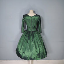 Load image into Gallery viewer, 50s SHIMMERING METALLIC EMERALD GREEN MELBRAY FULL SKIRTED PARTY DRESS - S