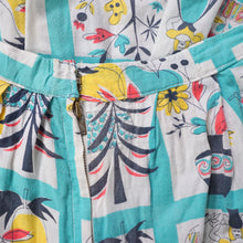 Load image into Gallery viewer, 50s HANDMADE PASTEL BLUE MID CENTURY FOLK PRINT FARMER FULL SKIRT - 26&quot;