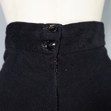 Load image into Gallery viewer, 70s CHELSEA GIRL BLACK CORDUROY CULOTTES TROUSERS - 25"