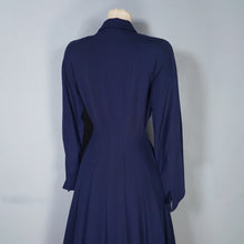 Load image into Gallery viewer, 40s / 50s VERNER VOGUE NAVY BLUE SLIM FITTING FIT AND FLARE COAT - XS