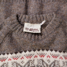 Load image into Gallery viewer, MOFFAT WEAVERS PURE NEW WOOL DEEP EARTHY BROWN FAIRISLE JUMPER - M