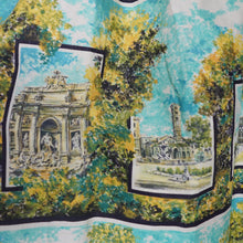 Load image into Gallery viewer, 50s SCENIC TRAVEL ROME / ITALIAN LANDMARKS NOVELTY PRINT FULL COTTON SKIRT - 26&quot;