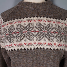 Load image into Gallery viewer, MOFFAT WEAVERS PURE NEW WOOL DEEP EARTHY BROWN FAIRISLE JUMPER - M