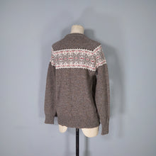 Load image into Gallery viewer, MOFFAT WEAVERS PURE NEW WOOL DEEP EARTHY BROWN FAIRISLE JUMPER - M
