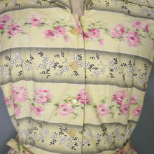 Load image into Gallery viewer, 50s SAMBO FASHIONS YELLOW AND PINK FLORAL COTTON SHIRTWAIST DRESS - XS
