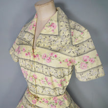 Load image into Gallery viewer, 50s SAMBO FASHIONS YELLOW AND PINK FLORAL COTTON SHIRTWAIST DRESS - XS